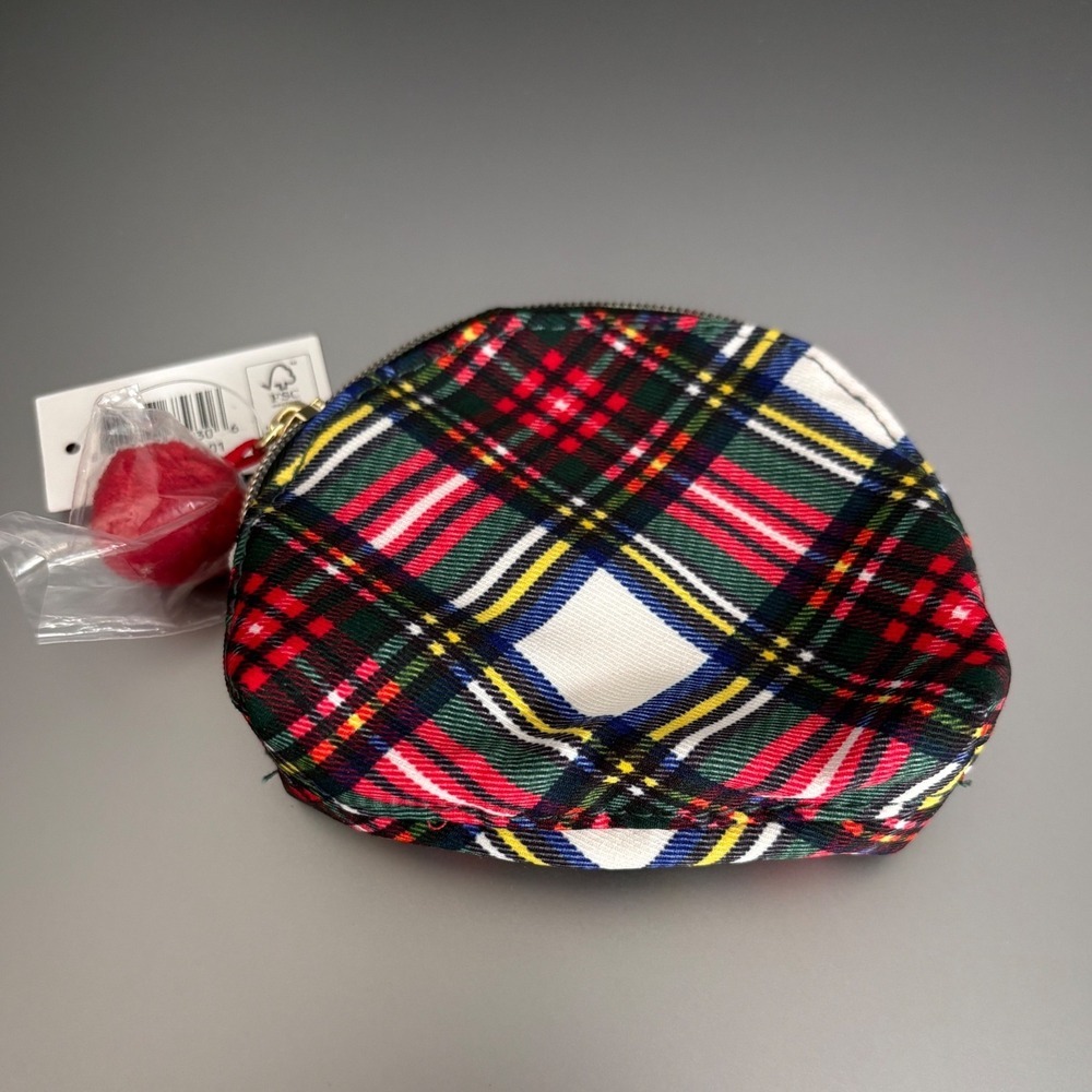 Estee Lauder Plaid Small Cosmetic Bag Pouch Makeup Organizer Coin Purse - Picture 2 of 7